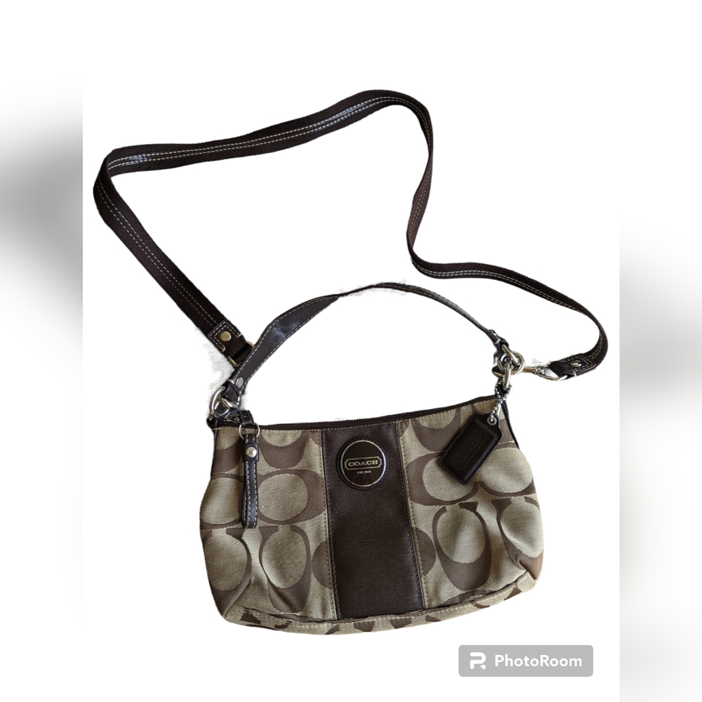 COACH CANVAS MONOGRAM SHOULDER/CROSSBODY BAG